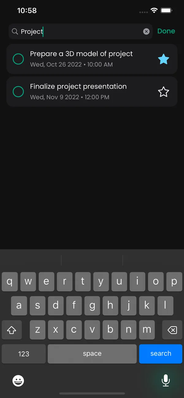 Search results for project tasks